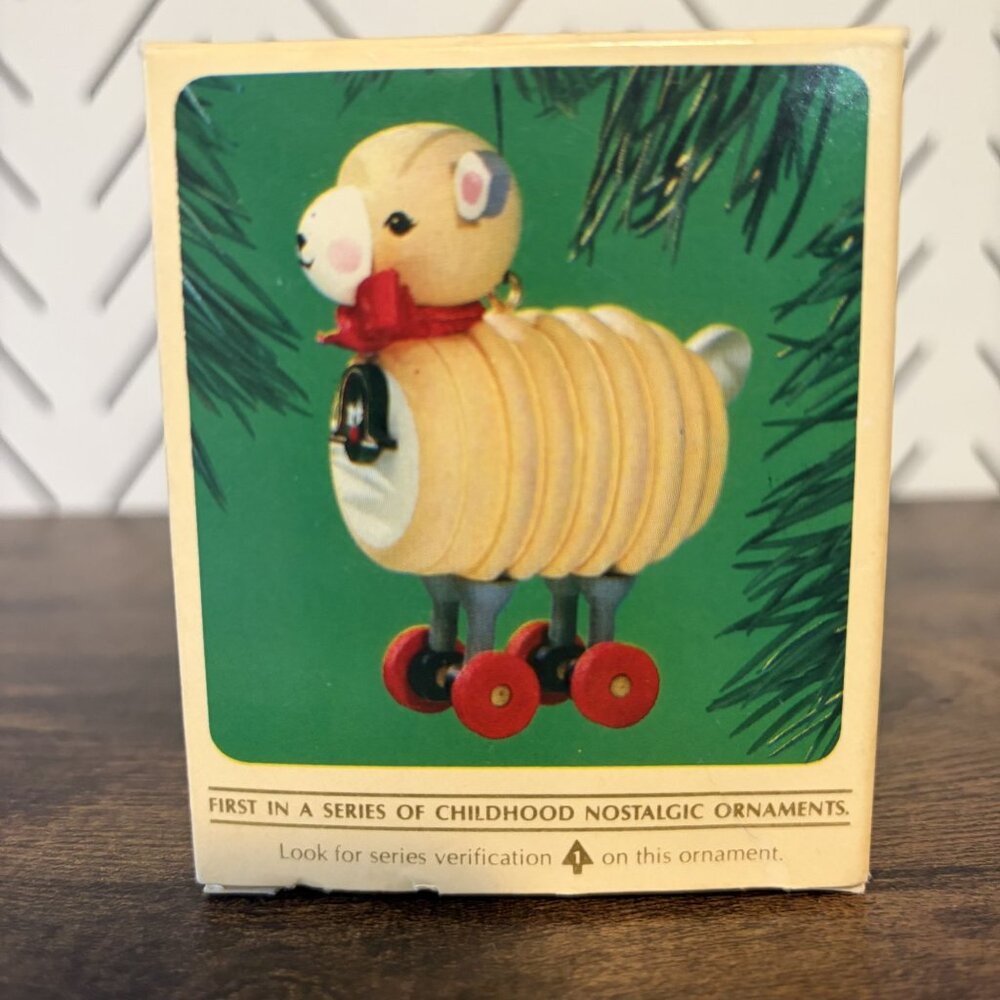 Hallmark Keepsake Ornament Wooden Lamb Nostalgic Childhood Series 1984 First